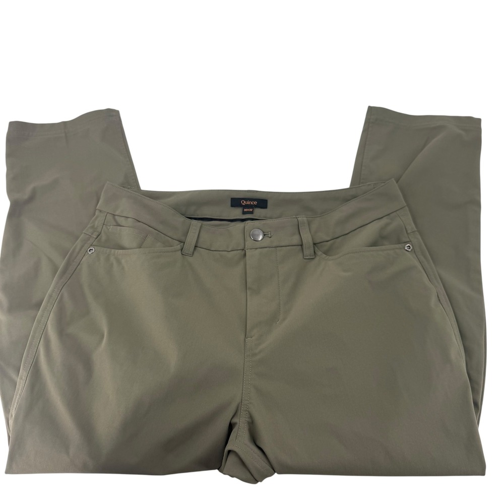 Quince Mens 5-Pocket Ultra-Stretch Tech Chino Pants Olive Green 30x23 - Picture 2 of 10